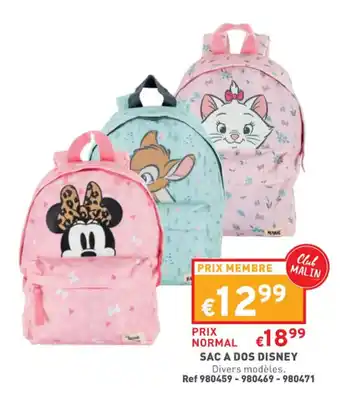 Trafic Sac a dos disney offre