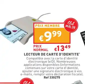 Lecteur de carte d'identite*