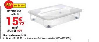 Bricorama Bac de dessous de lit offre