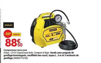 Bricorama Compresseur sans cuve stanley offre