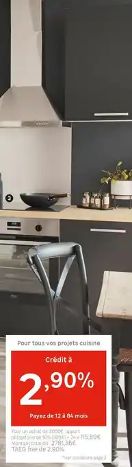 Le crédit pour tous vos projets cuisine