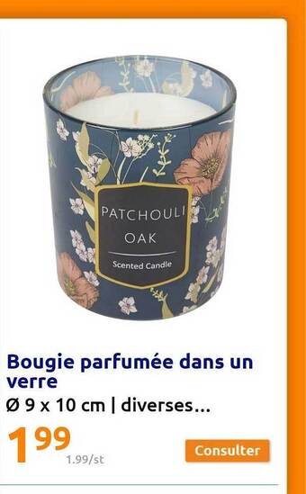 Action Bougie parfumée dans un verre offre