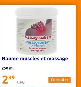 Action Baume muscles et massage offre