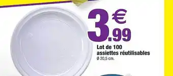 Bazarland Lot de 100 assiettes réutilisables offre