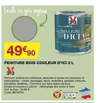 Bricomarché Peinture bois couleur d'ici 2l offre