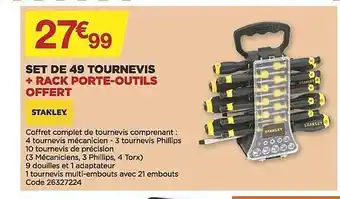 Bricomarché Set de 49 tournevis stanley offre