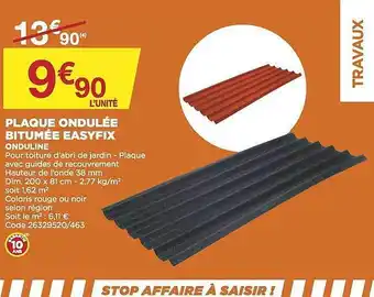 Bricomarché Plaque ondulée bitumée easyfix offre