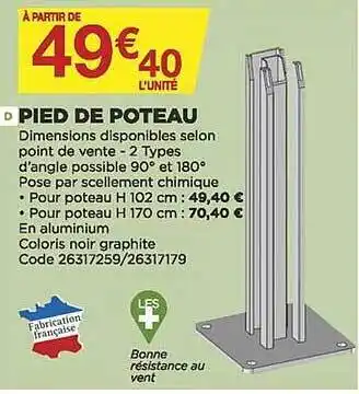 Bricomarché Pied de poteau offre