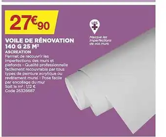 Bricomarché Voile de rénovation 140g 25m² offre