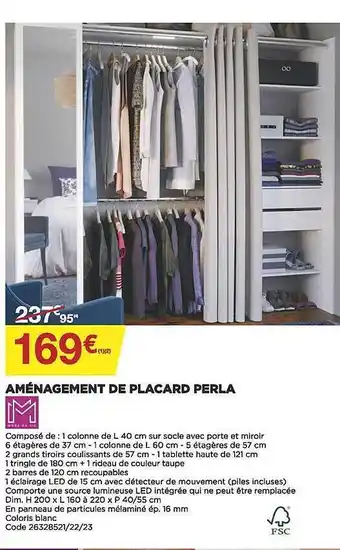 Bricomarché Aménagement de placard perla offre