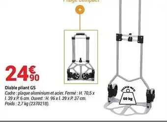 Bricorama Diable pliant gs offre