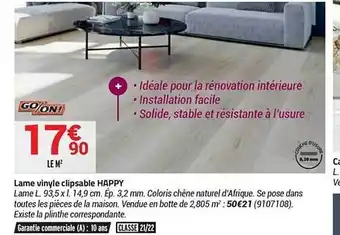 Bricorama Lame vinyle clipsable happy go on! offre