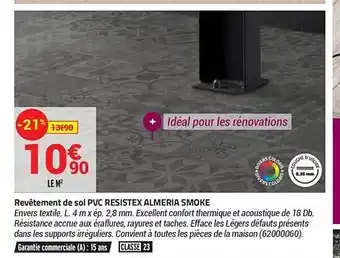 Bricorama Revêtement de sol pvc resistex almeria smoke offre