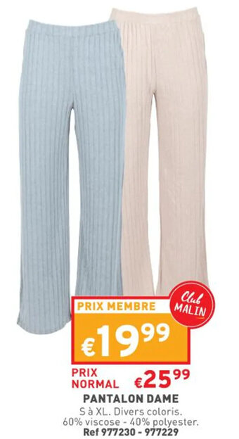 Trafic Pantalon Dame offre