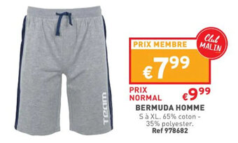 Trafic Bermuda homme offre