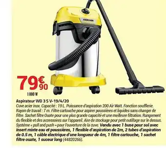 Bricorama Aspirateur wd 3 s v-19 4 20 kärcher offre