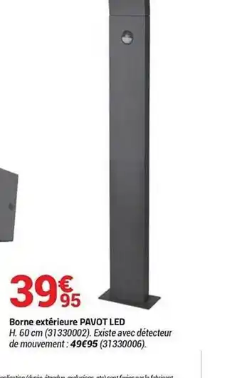 Bricorama Borne extérieur pavot led offre