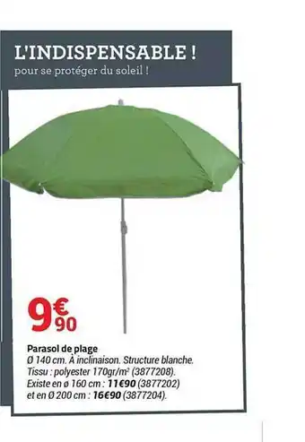 Bricorama Parasol de plage offre