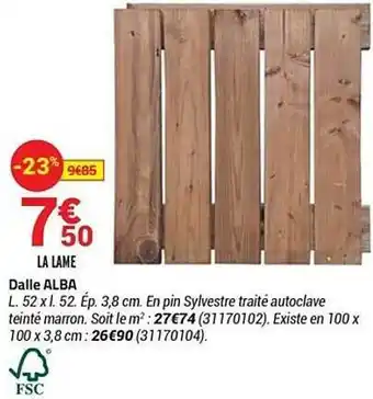 Bricorama Dalle alba offre
