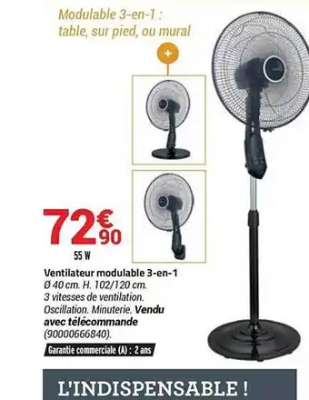 Ventillateur modulable 3-en-1
