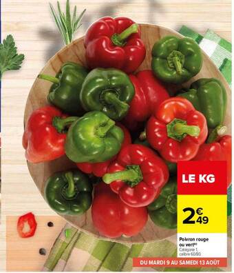 Carrefour Poivron rouge ou vert offre