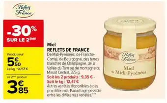 Carrefour Miel reflets de france -30% sur le 2ème offre
