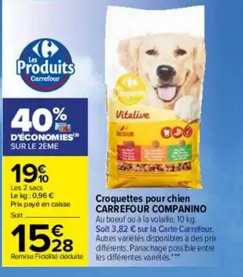 Carrefour Croquettes pour chien carrefour companino offre