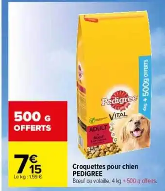 Carrefour Croquettes pour chien pedigree offre