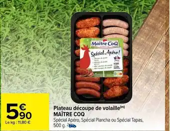 Carrefour Market Plateau découpe de volaille maître coq offre
