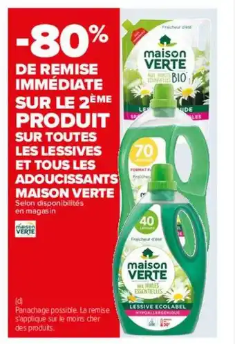 Lessives, adoucissants maison verte
