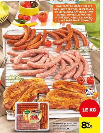 Carrefour Market Caissette maxi grill xxl socopa offre