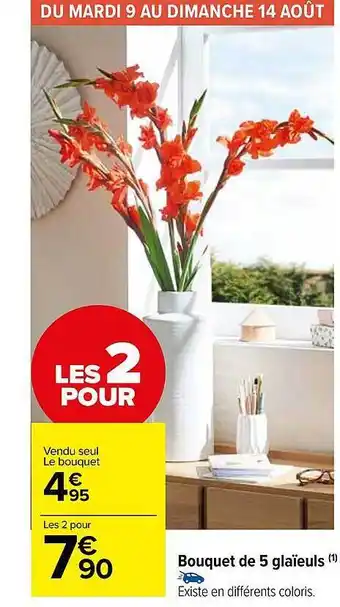 Carrefour Market Bouquet de 5 glaïeuls offre