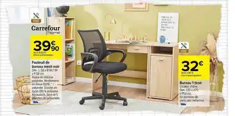Carrefour Market Fauteuil de bureau mesh noir offre