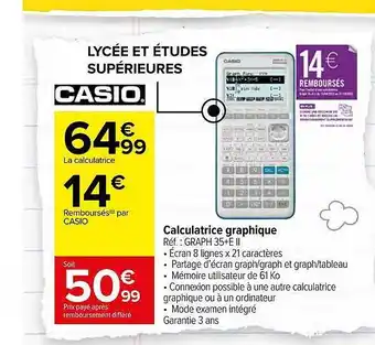 Carrefour Market Calculatrice graphique offre