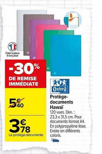 Carrefour Market Protège documents hawaï offre