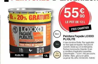 Chretien Matériaux Peinture façade loxxo pliolite offre