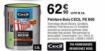Chretien Matériaux Peinture bois cecil pe b60 offre