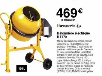 Bétonnière électrique b t170 hæmmerlin