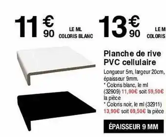 Chretien Matériaux Planche de rive pvc cellulaire offre