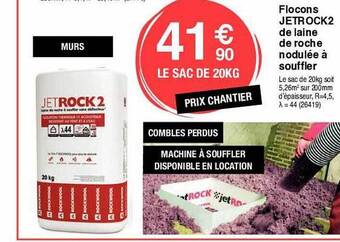 Chretien Matériaux Flocons jetrock2 de laine de roche nodulée à souffler offre