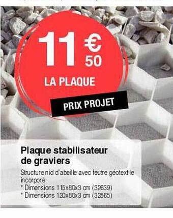 Chretien Matériaux Plaque stabilisateur de graviers offre