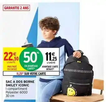 Intermarché Sac à dos borne smiley iconic offre