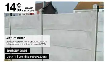 Chretien Matériaux Clôture béton offre