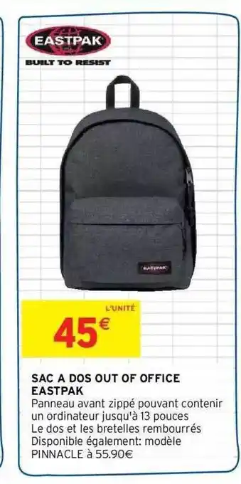 Intermarché Sac à dos out of office eastpak offre