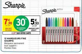 12 marqueurs fine sharpie