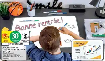 Intermarché Tableau surface effaçable à sec 90x60cm velleda offre