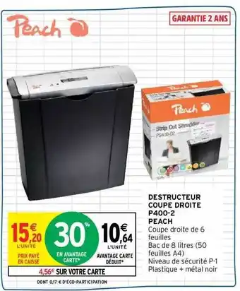 Intermarché Destructeur coupe droite p400-2 peach offre