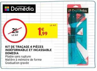 Intermarché Kit de traçage 4 pièces indéformable et incassable domedia offre