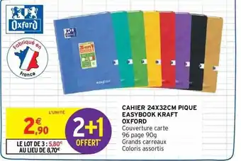 Intermarché Cahier 24 x 32 cm pique easybook kraft oxford offre