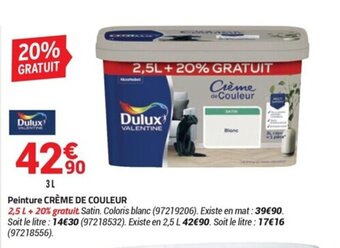 Bricorama Peinture Crème de couleur offre